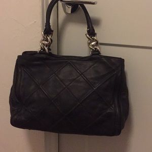 Salvatore Ferragamo Quilted Black Kid Leather Bag